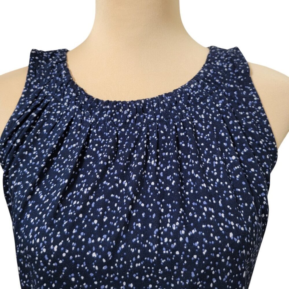 LOFT Size XS Blue & White Speckled Sleeveless Blouse, NEW with Tag - Picture 2 of 14